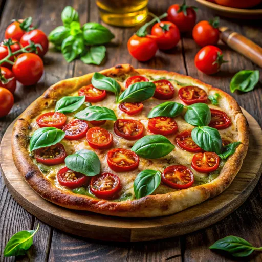 Fesleğenli Roasted Domatesli Dinkel Pizza